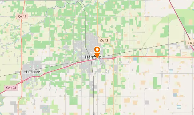 Street map of Hanford, CA