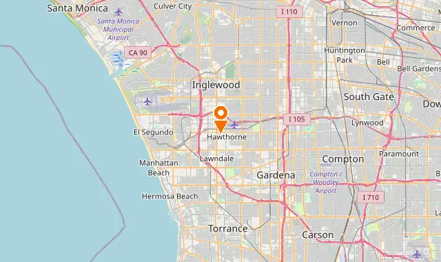 Street map of Hawthorne, CA