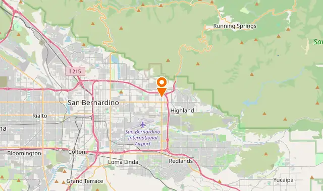 Street map of Highland, CA