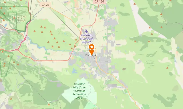 Street map of Hollister, CA