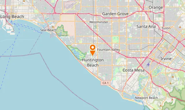 Street map of Huntington Beach, CA