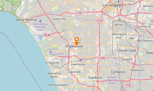 Street map of Inglewood, CA