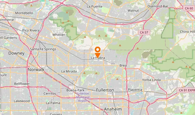 Street map of La Habra, CA