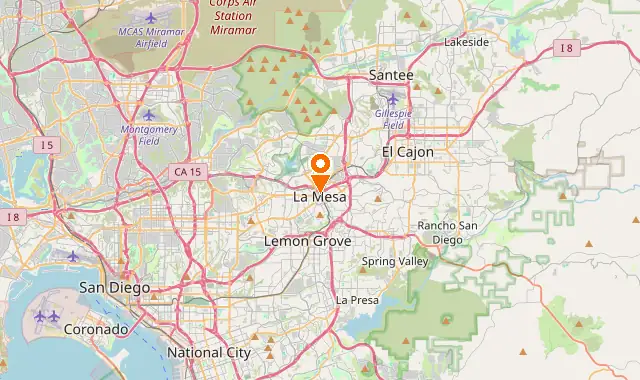 Street map of La Mesa, CA