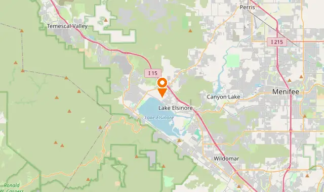 Street map of Lake Elsinore, CA