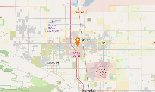 Street map of Lancaster, CA