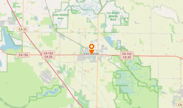 Street map of Los Banos, CA