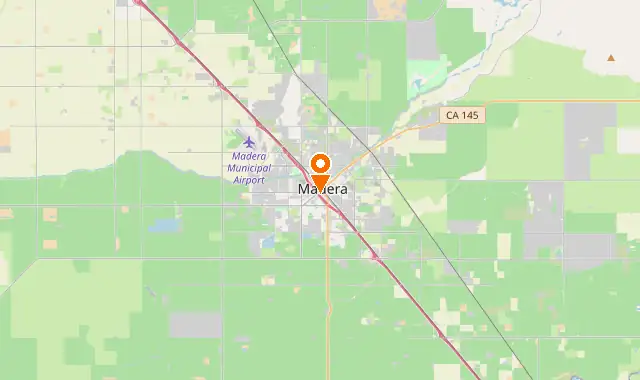 Street map of Madera, CA