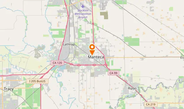Street map of Manteca, CA