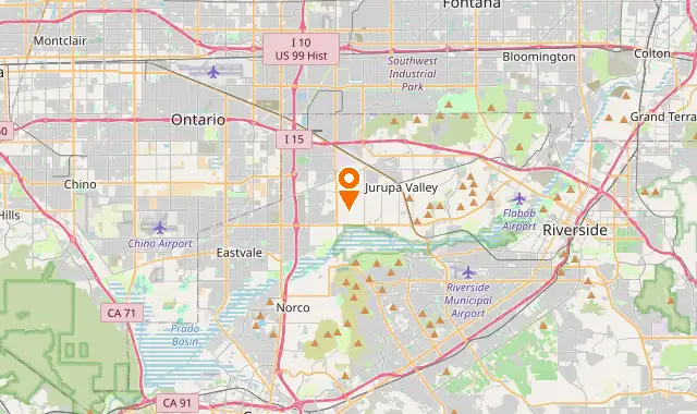 Street map of Mira Loma, CA