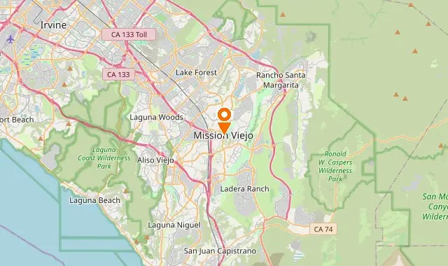 Street map of Mission Viejo, CA