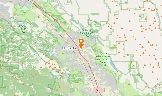Street map of Morgan Hill, CA