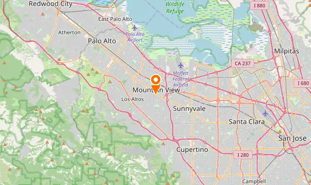 Street map of Mountain View, CA