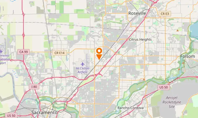 Street map of North Highlands, CA