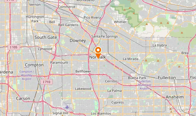 Street map of Norwalk, CA