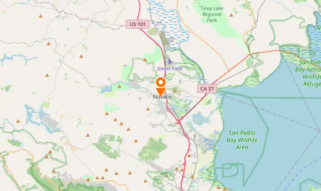 Street map of Novato, CA