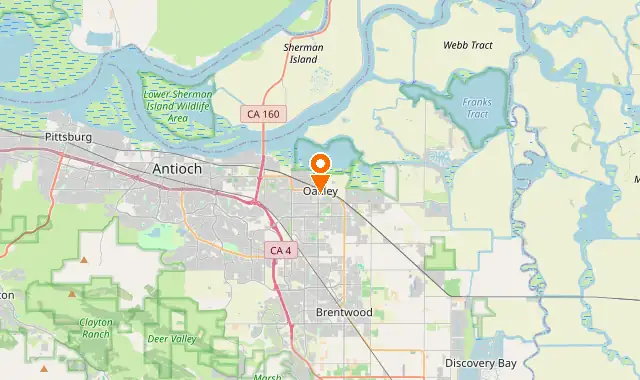 Street map of Oakley, CA