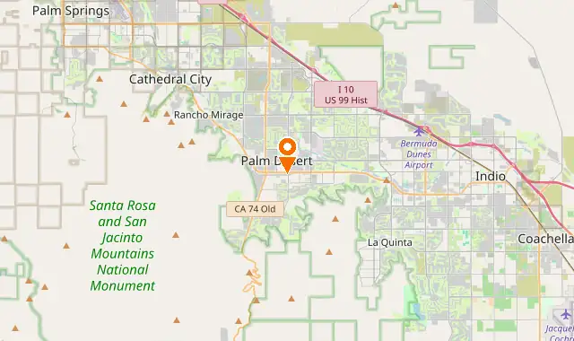 Street map of Palm Desert, CA