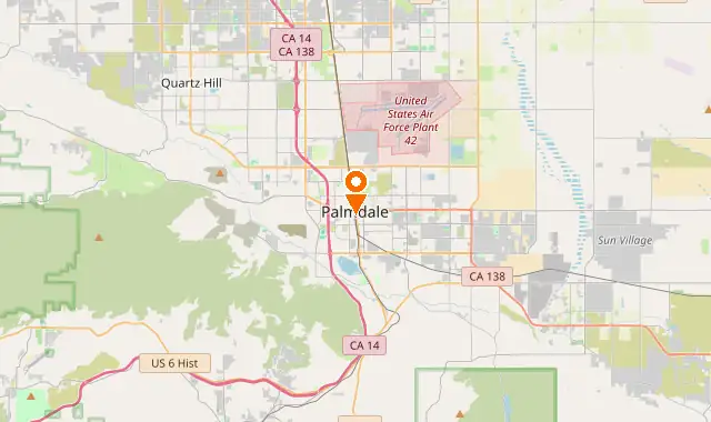 Street map of Palmdale, CA