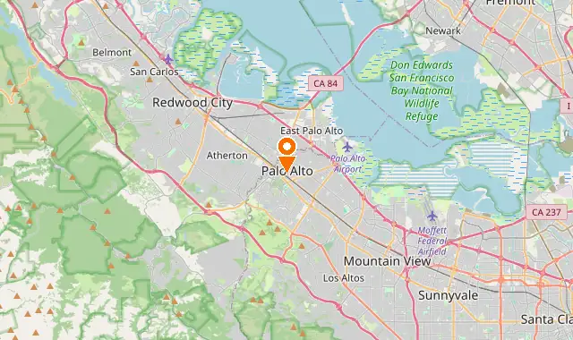 Street map of Palo Alto, CA