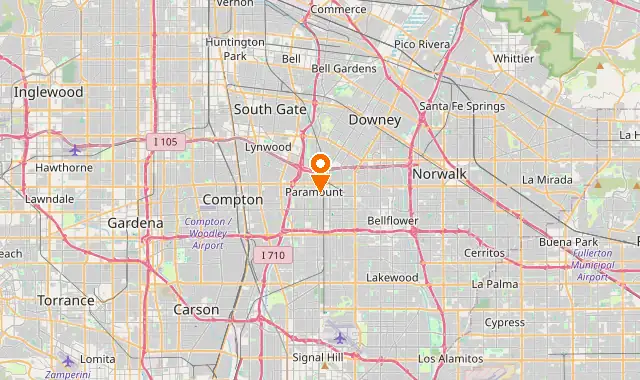 Street map of Paramount, CA