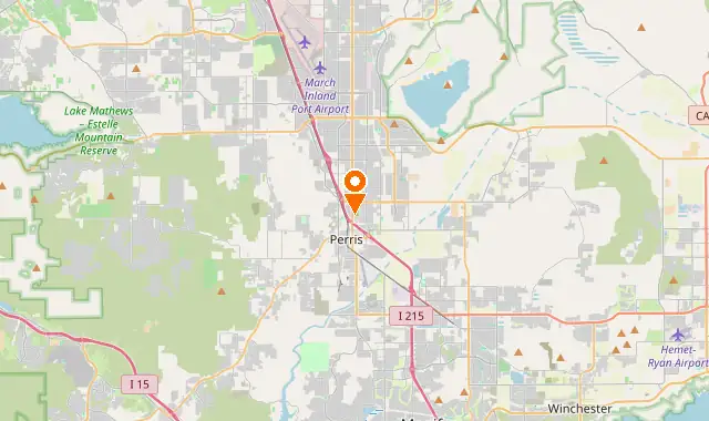 Street map of Perris, CA