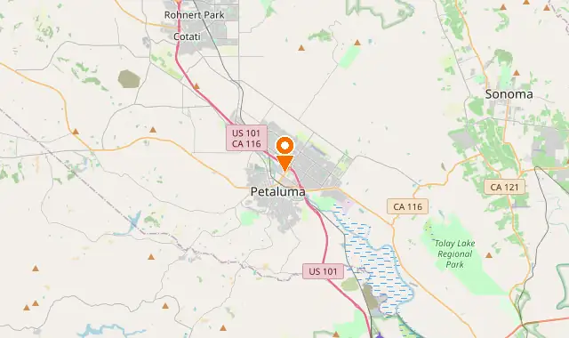 Street map of Petaluma, CA