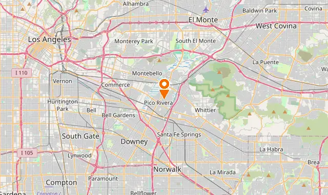 Street map of Pico Rivera, CA