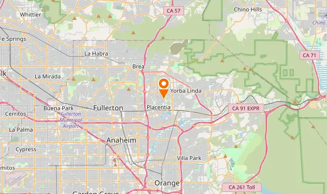 Street map of Placentia, CA