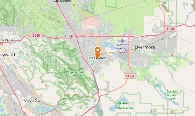 Street map of Pleasanton, CA