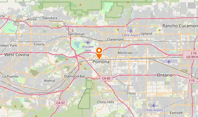Street map of Pomona, CA