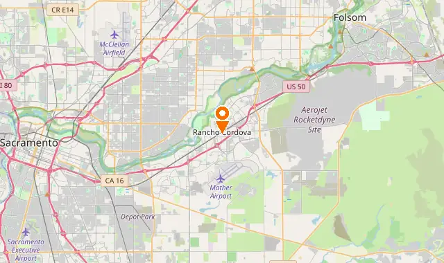 Street map of Rancho Cordova, CA