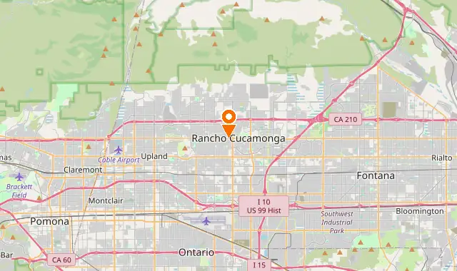 Street map of Rancho Cucamonga, CA