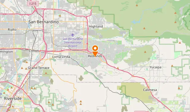 Street map of Redlands, CA