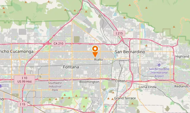 Street map of Rialto, CA
