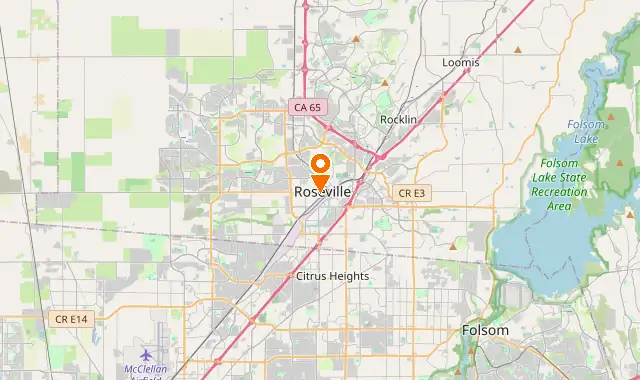 Street map of Roseville, CA