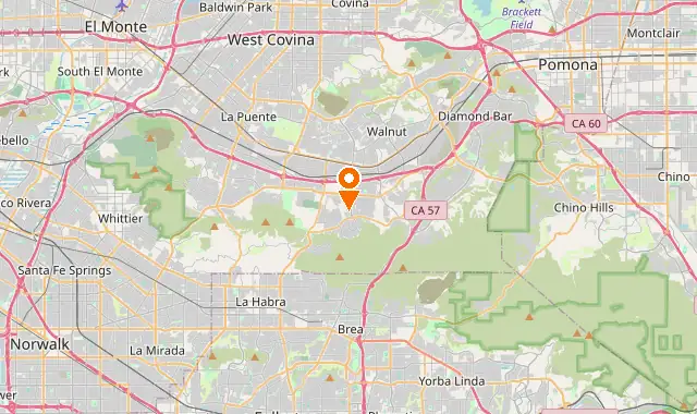 Street map of Rowland Heights, CA