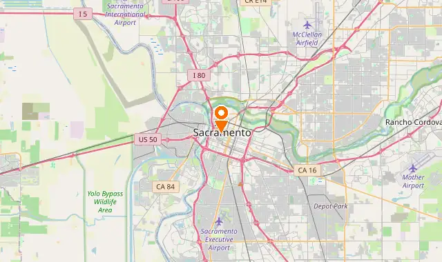 Street map of Sacramento, CA