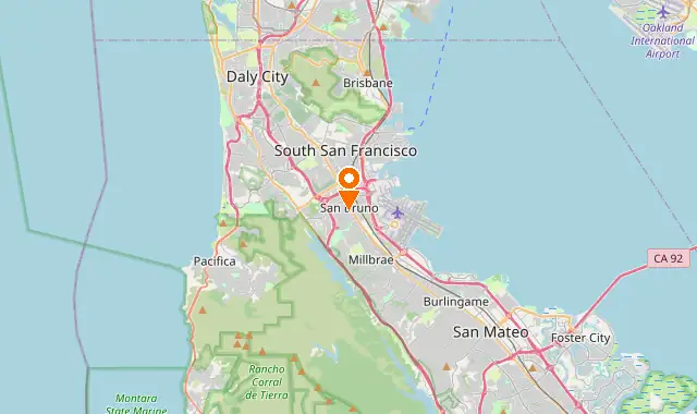 Street map of San Bruno, CA