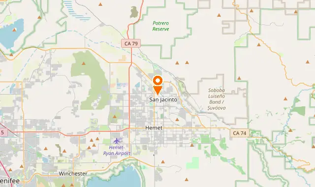 Street map of San Jacinto, CA