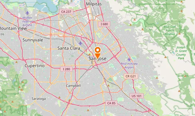 Street map of San Jose, CA