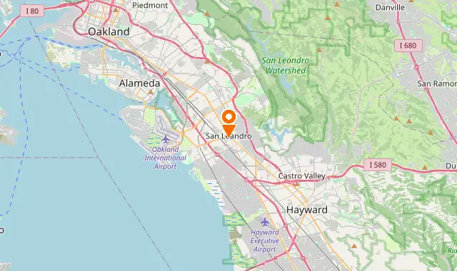 Street map of San Leandro, CA