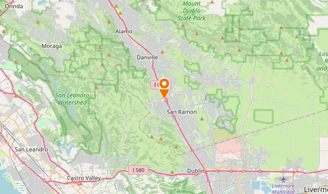 Street map of San Ramon, CA