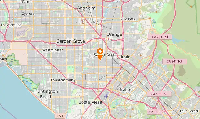 Street map of Santa Ana, CA