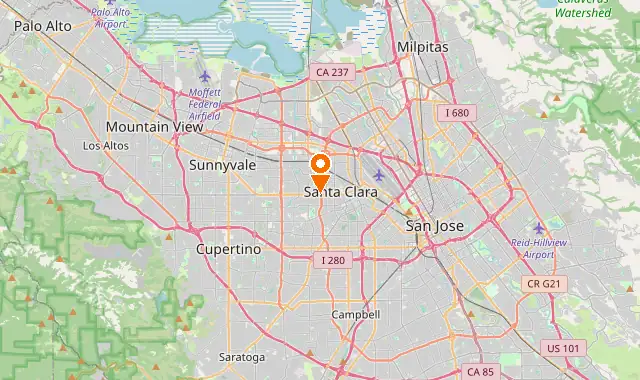 Street map of Santa Clara, CA