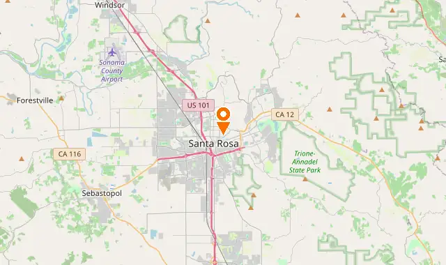 Street map of Santa Rosa, CA