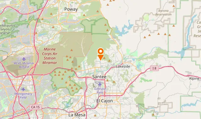 Street map of Santee, CA
