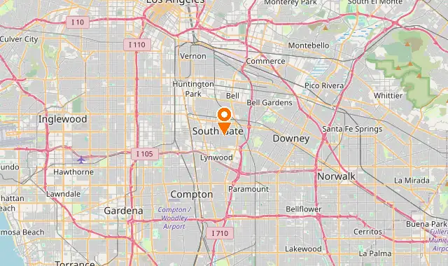 Street map of South Gate, CA