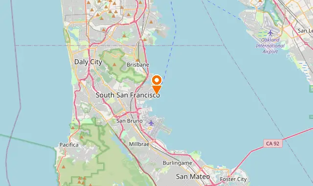 Street map of South San Francisco, CA