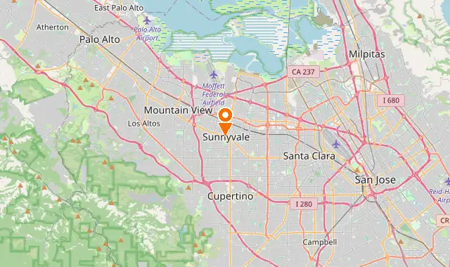 Street map of Sunnyvale, CA